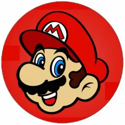 Esspapier Super Mario Kopf auf rotem Hintergrund 19,5 cm