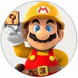 Essbares Papier Mario mit Karteikarten 19,5 cm