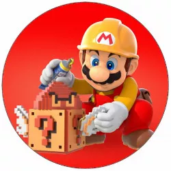 Essbares Papier Super Mario und Haus 19,5 cm