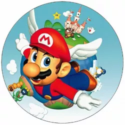 Essbares Papier Super Mario fliegend 19,5 cm