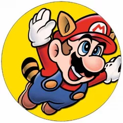 essbare Papier Super Mario fliegend gelb Hintergrund 19,5 cm