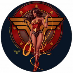 Essbares Papier Wonder Woman mit Logo 19,5 cm