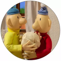 Essbares Papier Pat und Mat mit Teig 19,5 cm