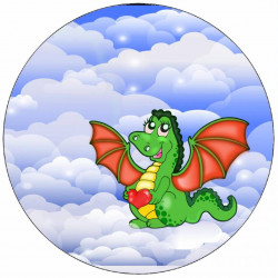 Essbares Papier fröhlicher Drache 19,5 cm