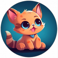 Essbares Papier-Kätzchen mit großen Augen, 19,5 cm