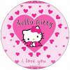 Essbares Papier Hello Kitty in Herzchenform 19,5 cm