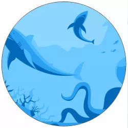 Essbares Papier Hai Illustration 19,5 cm