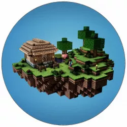 Essbares Papier Minecraft-Insel 19,5 cm