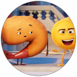 essbares Papier Emoji im Film Smiley und Garnelen 19,5 cm