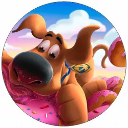 Essbares Papier Scooby und Donut 19,5 cm