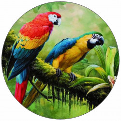 Essbares Papier Papageien auf dem Ast 19,5 cm