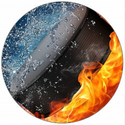 essbares Eishockey-Pucks aus Papier in Flammen 19,5 cm