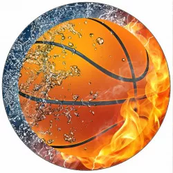 essbares Basketball-Lampion in Flammen 19,5 cm