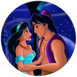 Essbares Papier Jasmine und Aladin 19,5 cm