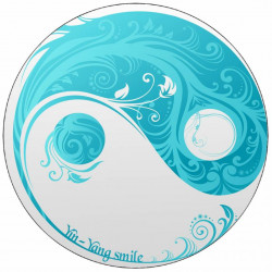 Essbares Papier Yin Yang blaues Logo 19,5 cm
