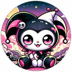 Essbares Kuromi-Papier als Clown 19,5 cm