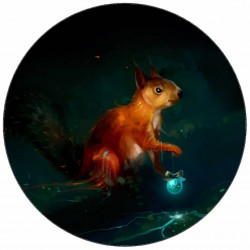 Essbares Papier-Eichhörnchen mit leuchtender Glaskugel 19,5 cm