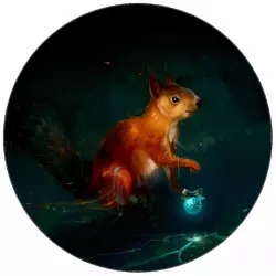 Essbares Papier-Eichhörnchen mit leuchtender Glaskugel 19,5 cm