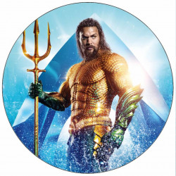 Essbares Papier Aquaman mit Dreizack 19,5 cm