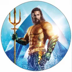 Essbares Papier Aquaman mit Dreizack 19,5 cm
