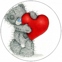 Essbares Papier Bärchen mit Herzchen 19,5 cm