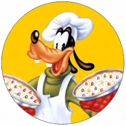 Essbarer Goofy-Papier mit Pizza 19,5 cm