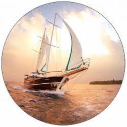 essbares Papier Segelboot auf dem Meer 19,5 cm