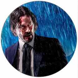 Essbares Papier John Wick im Regen 19,5 cm