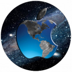 Essbares Papier Apple-Logo Weltraum 19,5 cm