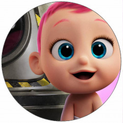 ESSbarer Papier Mimi Chef Baby mit rosafarbenem Haar 19,5 cm