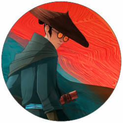 Essbares Papierblauäugiger Samurai mit Brille 19,5 cm