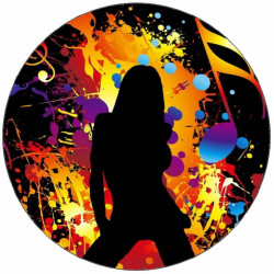 Essbares Papier Silhouette einer Sängerin 19,5 cm