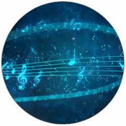 essbares Papier Noten-Skelett Weltraum 19,5 cm