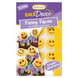Zuckerglasur, Smiley, 15 Stück