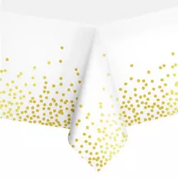 Tischdecke weiß mit goldenen Konfetti 274x137cm
