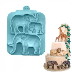 Silikonform - Elefanten 17x13,5 cm