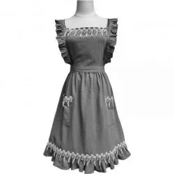 Schürze küche grau retro mit Blumen