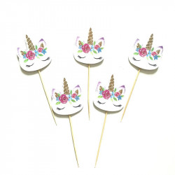 Einstecknadeln für Muffins Einhörner 24 Stück