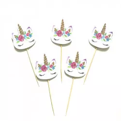Einstecknadeln für Muffins Einhörner 24 Stück