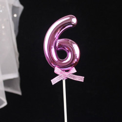 rosa Kuchenstecker Nummer 6