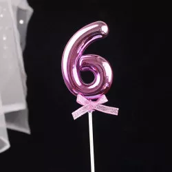 rosa Kuchenstecker Nummer 6