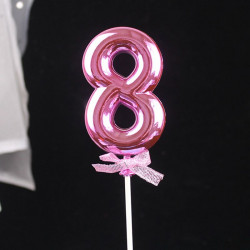 rosa Kuchenstecker Nummer 8