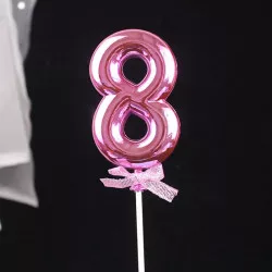 rosa Kuchenstecker Nummer 8