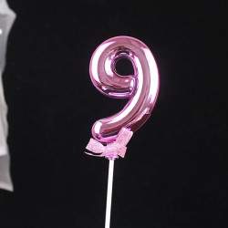 rosa Kuchenstecker Nummer 9