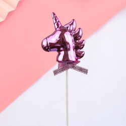 rosefarbene Torten-Deko Einhorn 7x7,5 cm