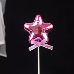Tortendeko „Rosa Stern“ – 6 cm