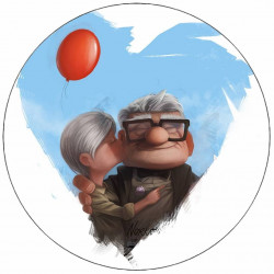 Essbares Papier Aufstieg in die Wolken Carl und Ellie 19,5 cm