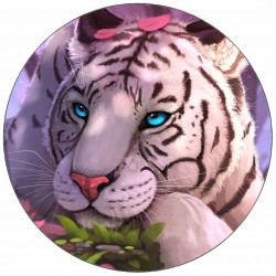 Essbares Papier liegendes weißer Tiger mit blauen Augen 19,5 cm