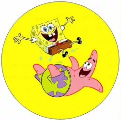 Essbares Papier SpongeBob und Patrick 19,5 cm