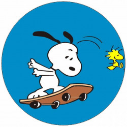 Essbares Papier Snoopy auf Skateboard 19,5 cm
